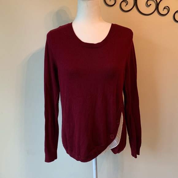 The Limited Sweaters - THE LIMITED button ruffle sweater